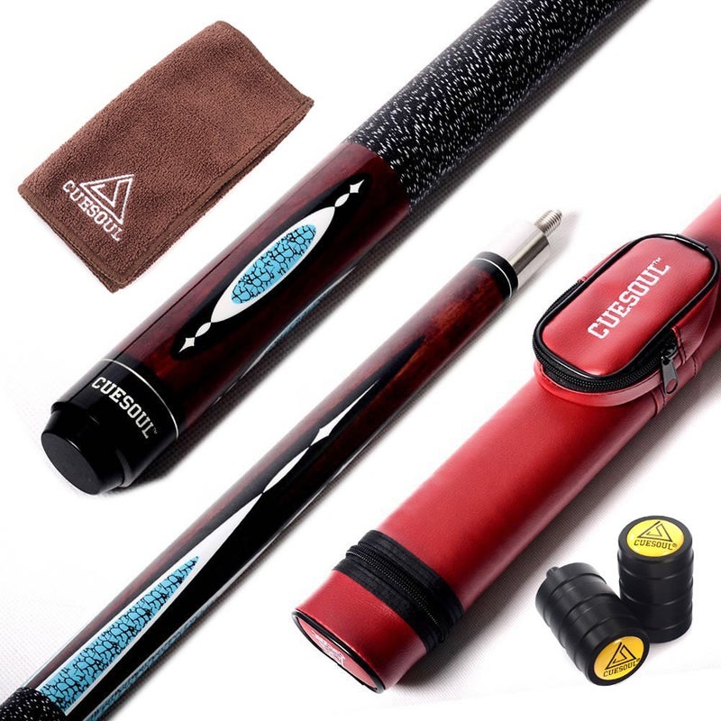 CUESOUL 58 Inch 19oz 1/2 Maple Billiard Stick Pool Cue Set 11.5mm/13mm Tip[Weight Adjustable] - Image 1